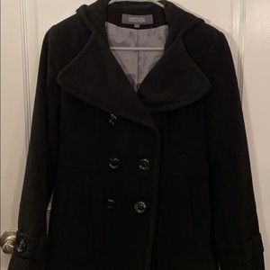 Gorgeous Kenneth Cole Black Peacoat with design detail on sides/back/sleeves